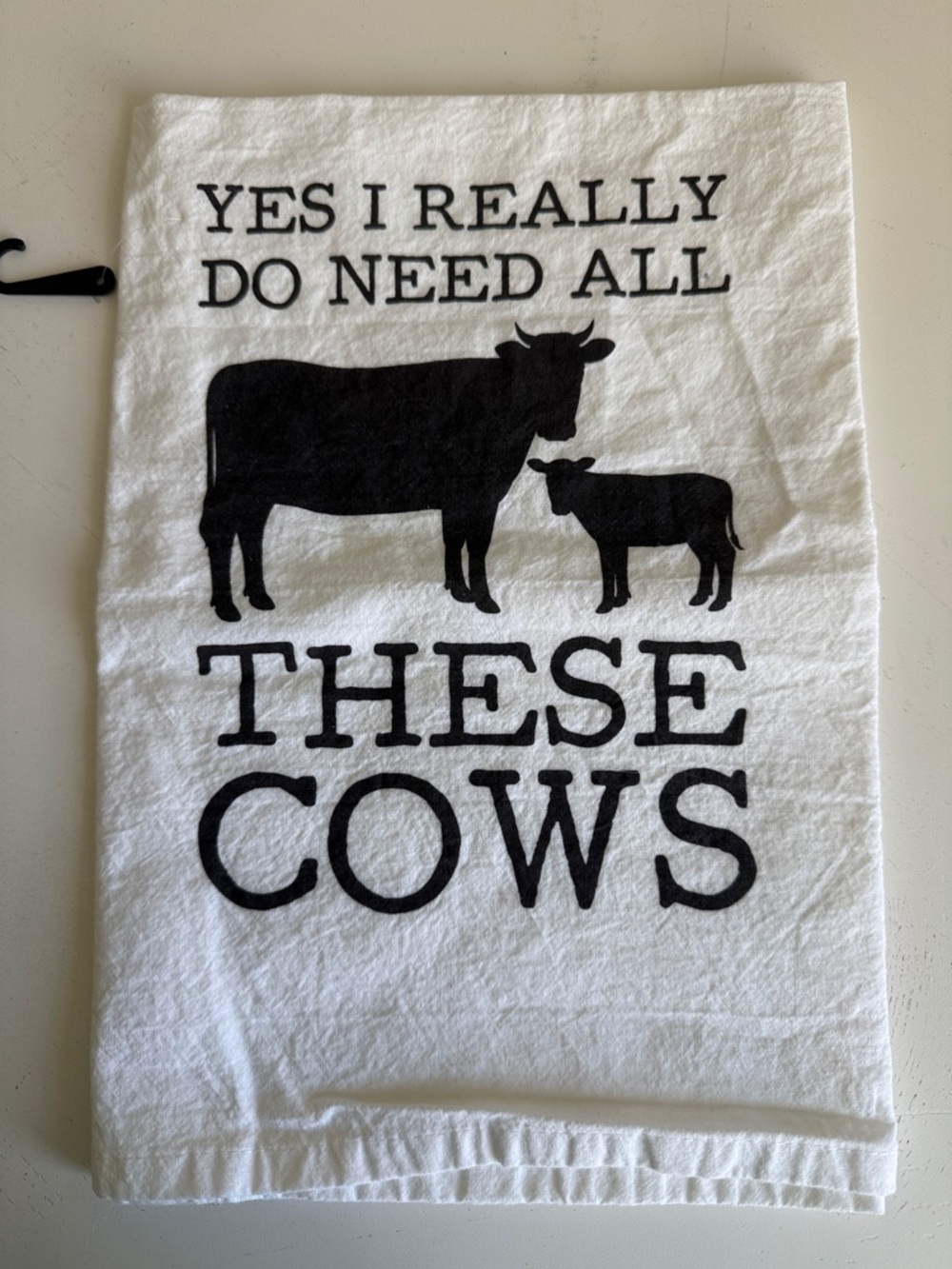 Farmhouse Flour Sack Towel with Cow Design